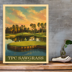 TPC Sawgrass Vintage Golf Travel Poster | Florida Golf Wall Art Decor