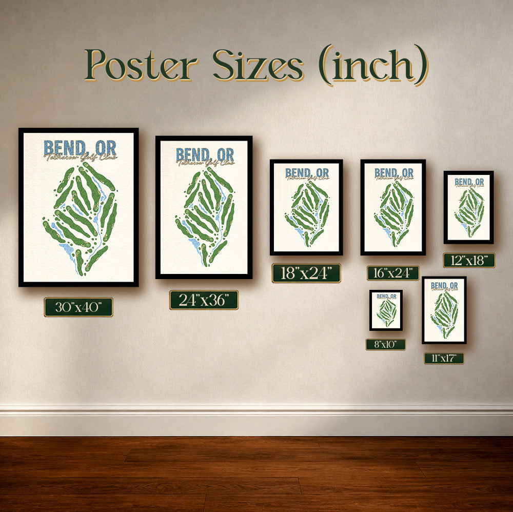 Bend, or Golf Course Map Print Poster | Oregon USA Golf Wall Art