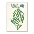 Bend, or golf course map print poster, Oregon USA golf wall art