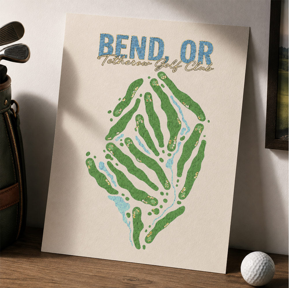 Bend, or Golf Course Map Print Poster | Oregon USA Golf Wall Art