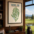 Bend, or Golf Course Map Print Poster | Oregon USA Golf Wall Art