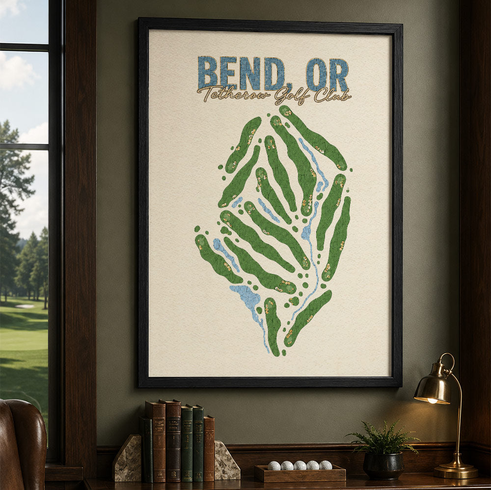 Bend, or Golf Course Map Print Poster | Oregon USA Golf Wall Art