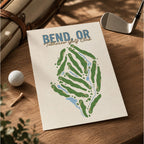 Bend, or Golf Course Map Print Poster | Oregon USA Golf Wall Art