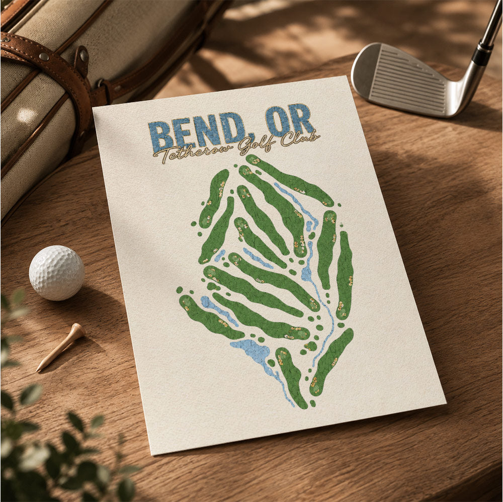 Bend, or Golf Course Map Print Poster | Oregon USA Golf Wall Art