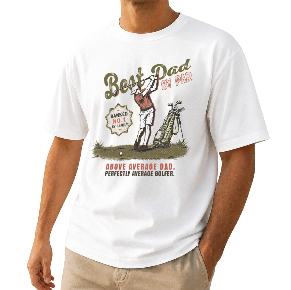 Best Dad By Par Golf Unisex T-Shirt – Funny Dad Golfer Graphic Tee Gift