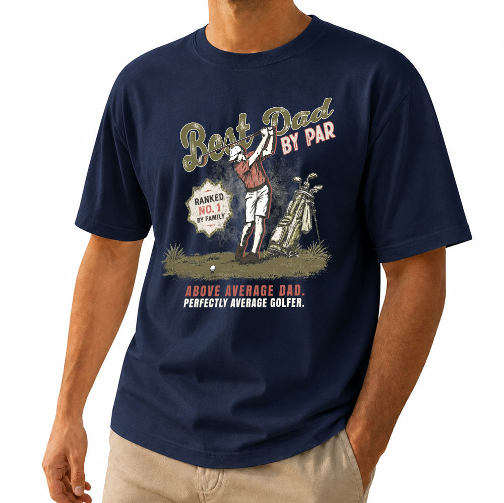 Best Dad By Par Golf Unisex T-Shirt – Funny Dad Golfer Graphic Tee Gift