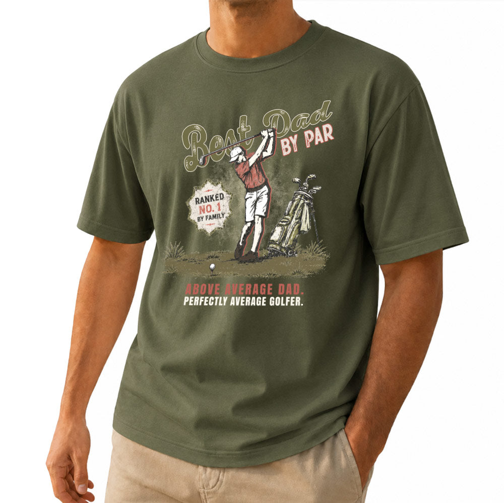 Best Dad By Par Golf Unisex T-Shirt – Funny Dad Golfer Graphic Tee Gift