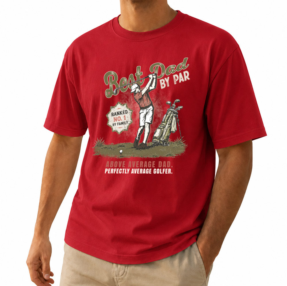 Best Dad By Par Golf Unisex T-Shirt – Funny Dad Golfer Graphic Tee Gift