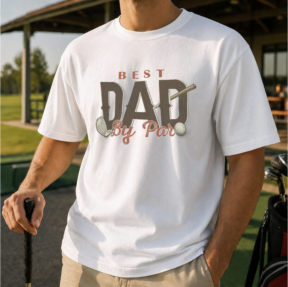 Vintage Best Dad By Par Golf Unisex T-Shirt - Retro Father Golfing Graphic Tee