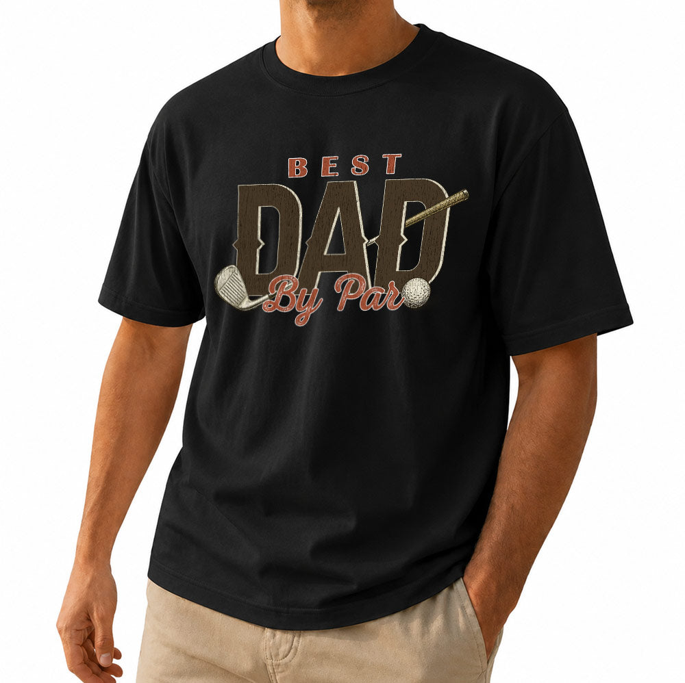 Vintage Best Dad By Par Golf Unisex T-Shirt - Retro Father Golfing Graphic Tee