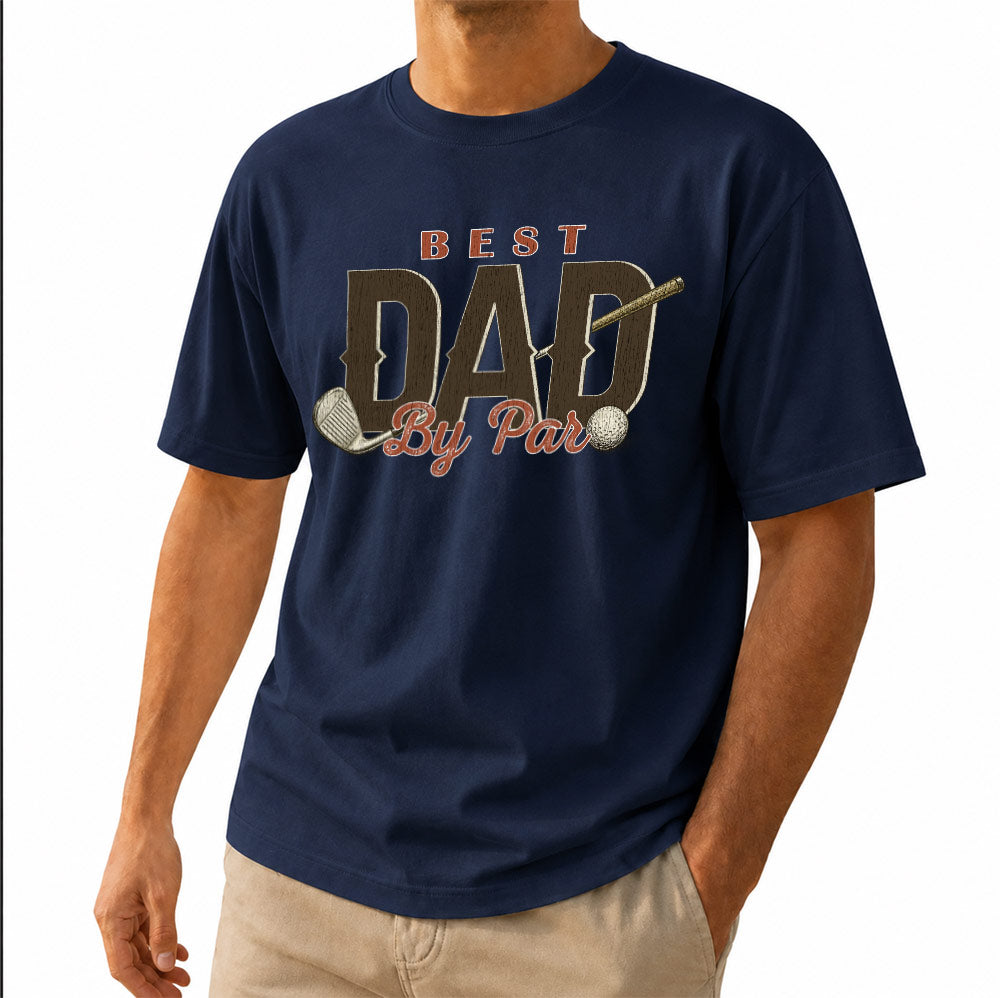 Vintage Best Dad By Par Golf Unisex T-Shirt - Retro Father Golfing Graphic Tee
