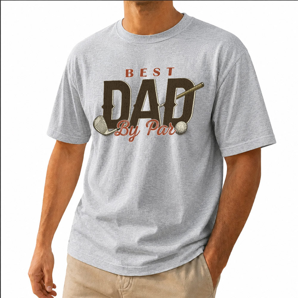 Vintage Best Dad By Par Golf Unisex T-Shirt - Retro Father Golfing Graphic Tee