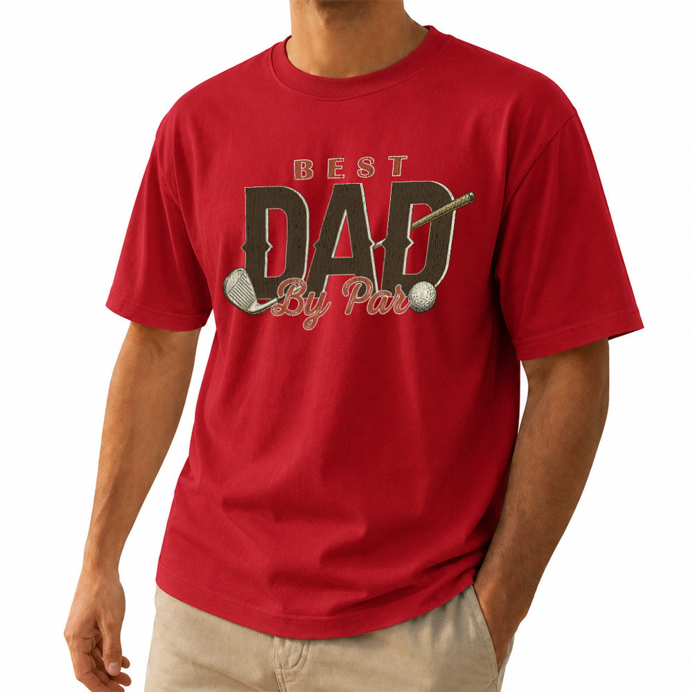 Vintage Best Dad By Par Golf Unisex T-Shirt - Retro Father Golfing Graphic Tee