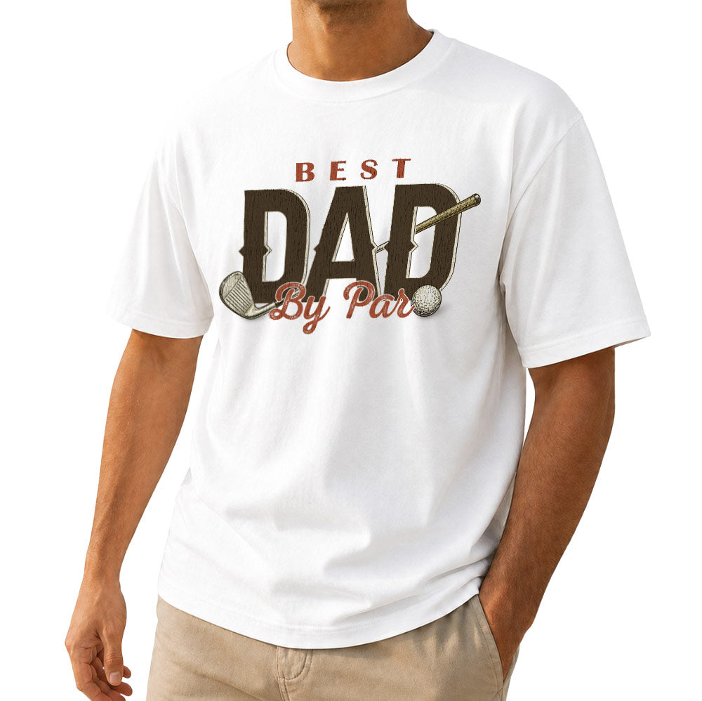 Vintage Best Dad By Par Golf Unisex T-Shirt - Retro Father Golfing Graphic Tee