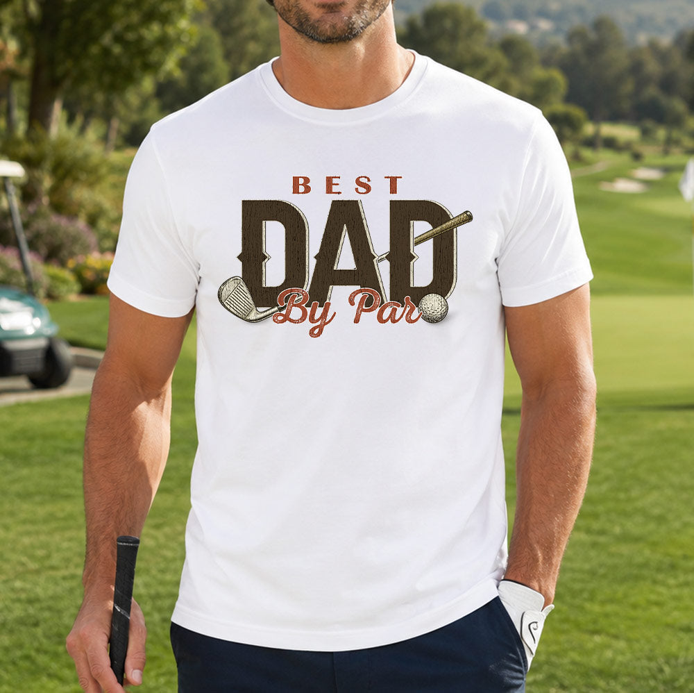 Vintage Best Dad By Par Golf Unisex T-Shirt - Retro Father Golfing Graphic Tee