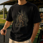 Funny Bigfoot Golf Unisex T-Shirt - Sasquatch Carrying Golf Clubs Graphic Tee
