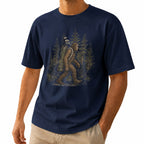 Funny Bigfoot Golf Unisex T-Shirt - Sasquatch Carrying Golf Clubs Graphic Tee