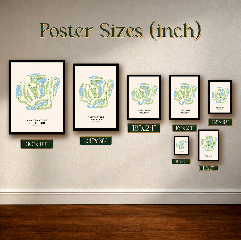 Calusa Pines Golf Course Map Print Poster | Florida USA Golf Wall Art