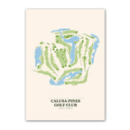 Calusa Pines golf course map print poster, Florida USA golf wall art
