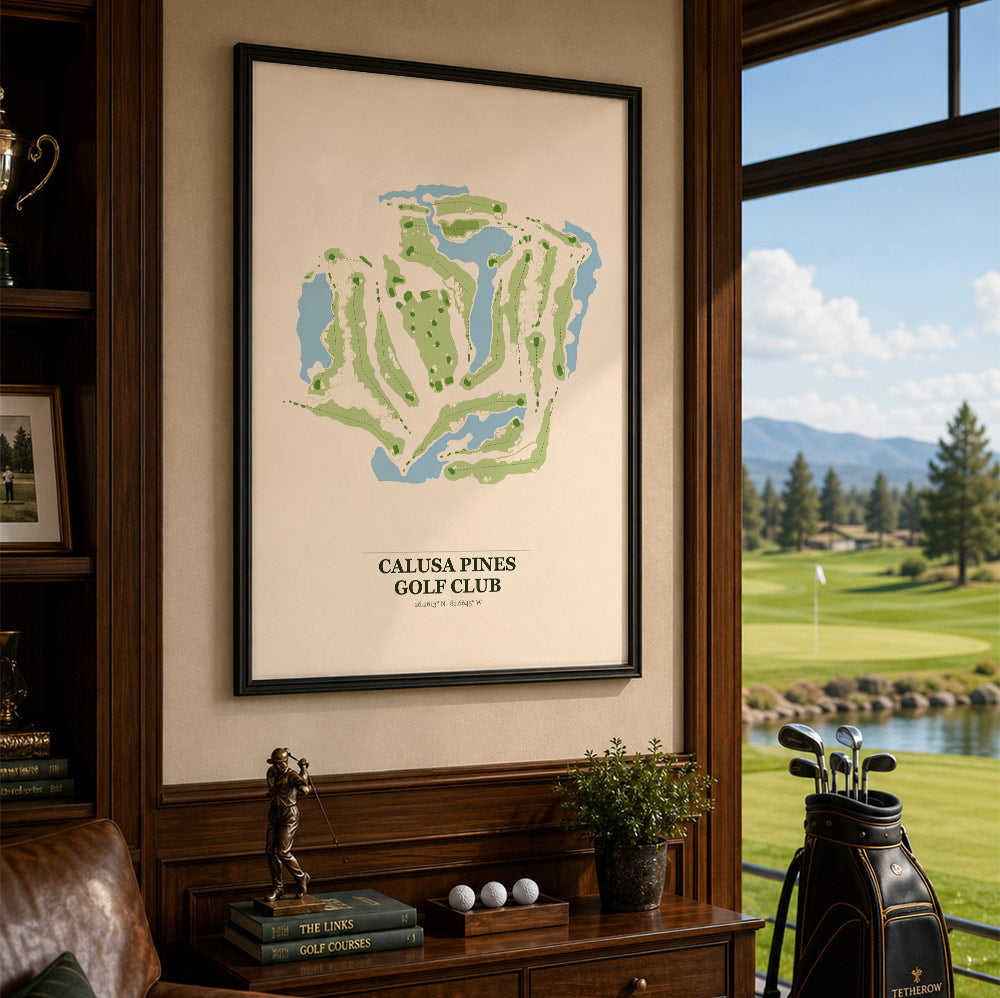 Calusa Pines Golf Course Map Print Poster | Florida USA Golf Wall Art