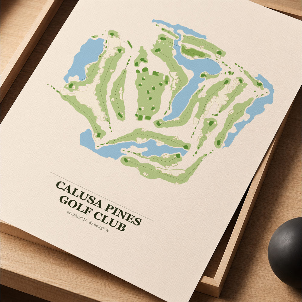 Calusa Pines Golf Course Map Print Poster | Florida USA Golf Wall Art