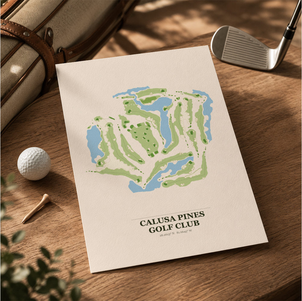 Calusa Pines Golf Course Map Print Poster | Florida USA Golf Wall Art