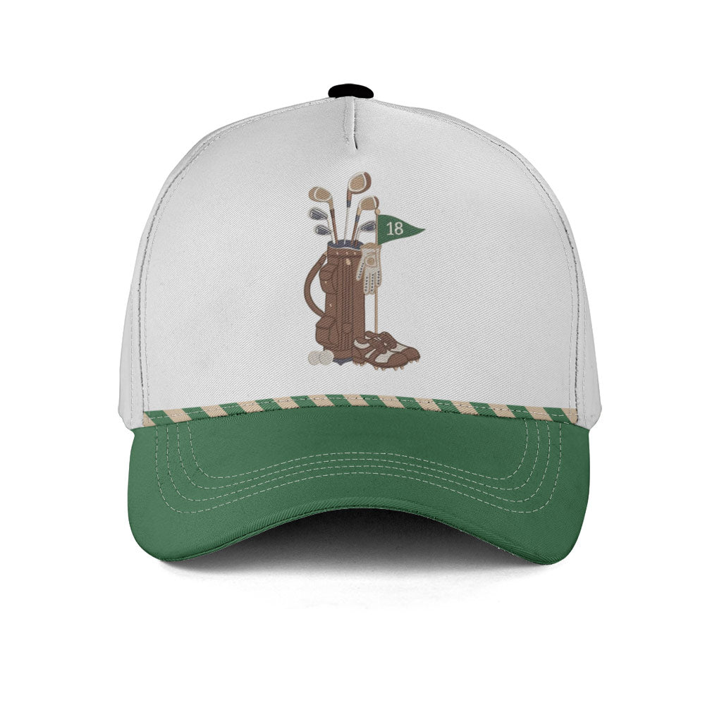 Vintage Golf Bag and 18th Hole Performance Hat - Funny Golf Gift for Golfers golf hat