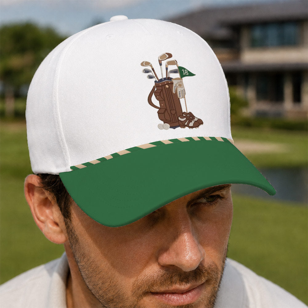Vintage Golf Bag and 18th Hole Performance Hat - Funny Golf Gift for Golfers
