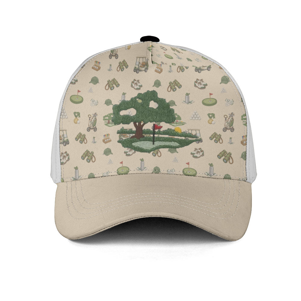Golf Course Icon All Over Print Hat - Funny Golf Gift for Golfers golf hat