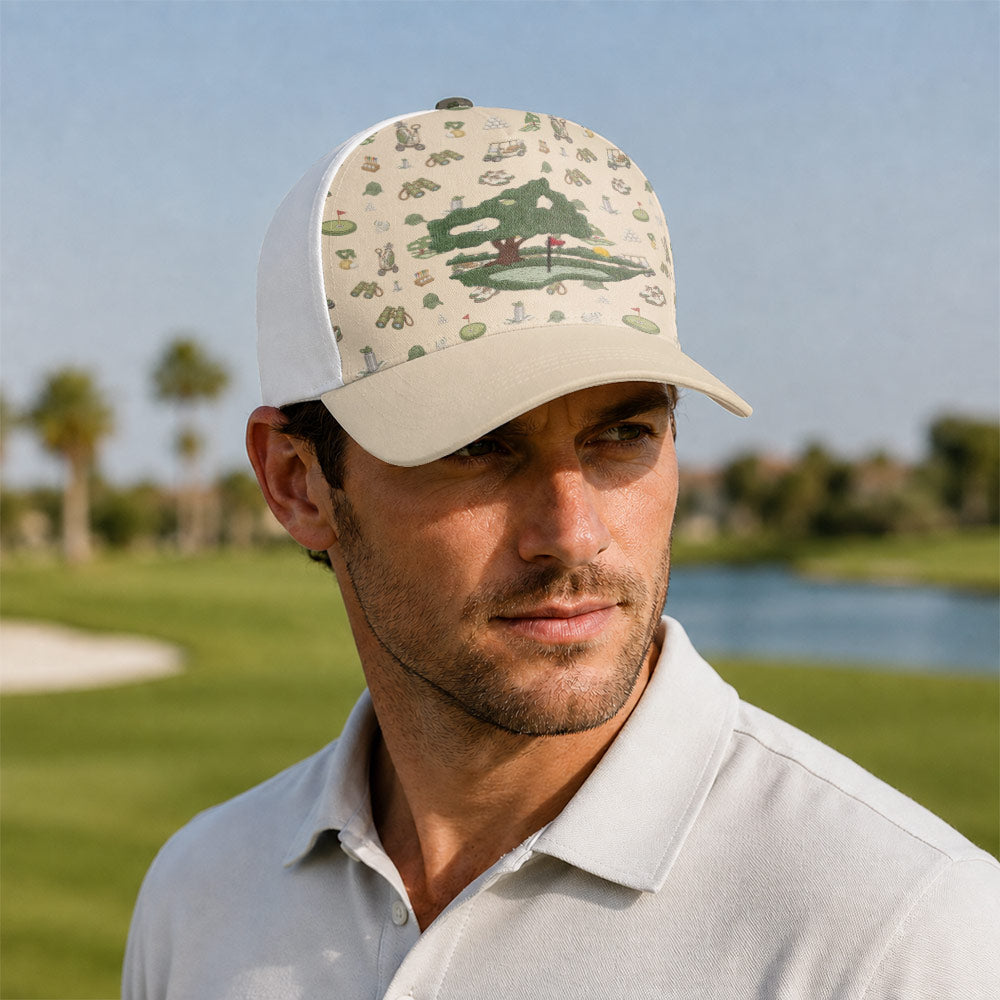 Golf Course Icon All Over Print Hat - Funny Golf Gift for Golfers