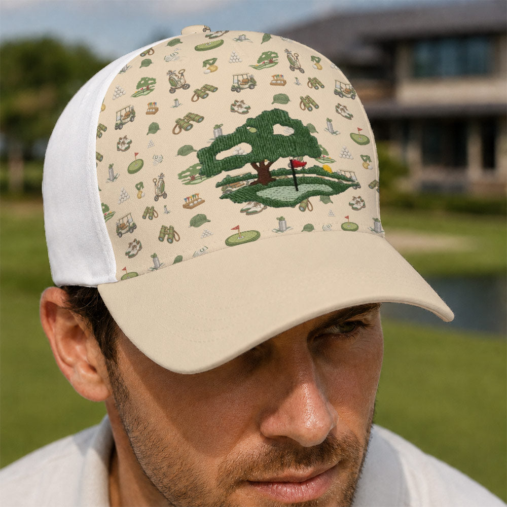 Golf Course Icon All Over Print Hat - Funny Golf Gift for Golfers