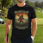 Funny Not All Who Wander Are Lost Disc Golfing Bigfoot Unisex T-Shirt - Sasquatch Golfer Graphic Tee