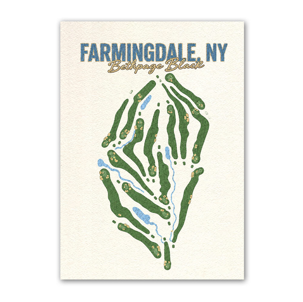 Farmingdale,ny golf course map print poster, New York USA golf wall art
