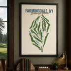 Farmingdale,ny Golf Course Map Print Poster | New York USA Golf Wall Art