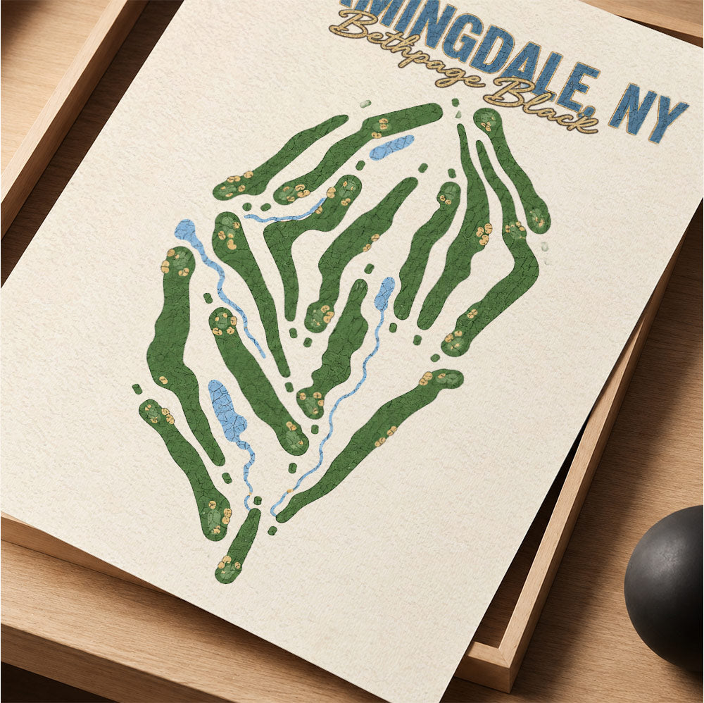 Farmingdale,ny Golf Course Map Print Poster | New York USA Golf Wall Art