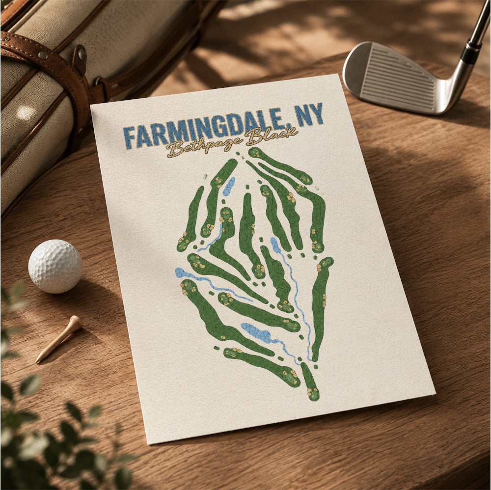 Farmingdale,ny Golf Course Map Print Poster | New York USA Golf Wall Art