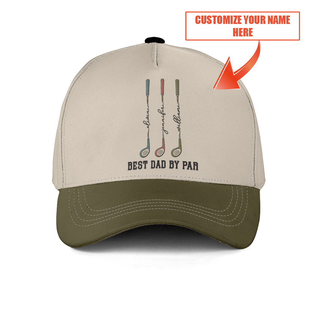 Personalized Best Dad By Par Golf Hat - Funny Golf Gift for Golfers golf hat
