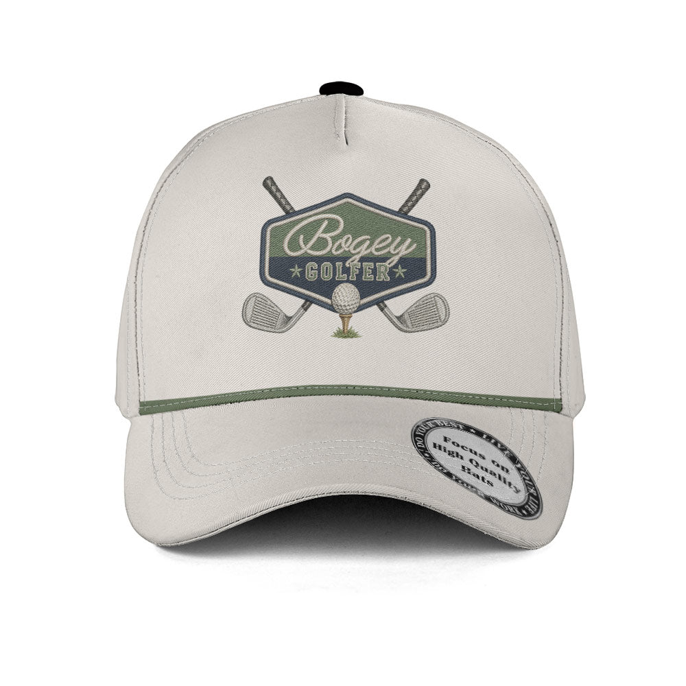 Bogey Golfer Vintage Patch Performance Rope Hat - Funny Golf Gift for Golfers golf hat