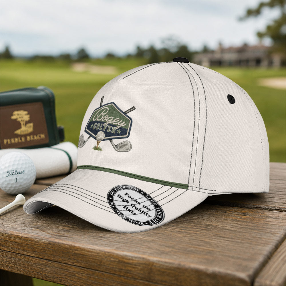 Bogey Golfer Vintage Patch Performance Rope Hat - Funny Golf Gift for Golfers