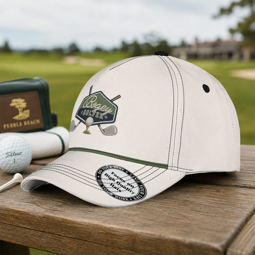 Bogey Golfer Vintage Patch Performance Rope Hat - Funny Golf Gift for Golfers