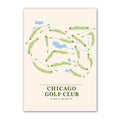 Chicago golf course map print poster, Illinois USA golf wall art