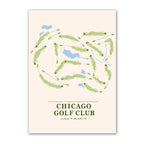 Chicago golf course map print poster, Illinois USA golf wall art