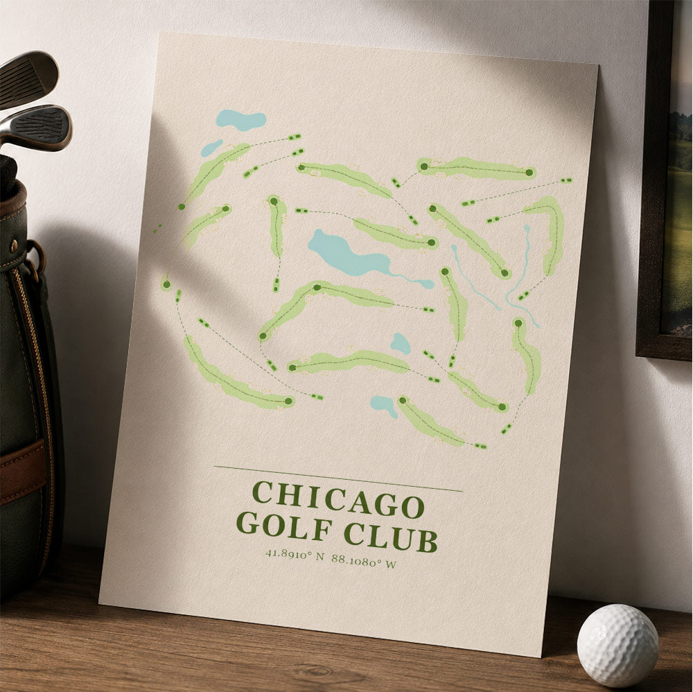 Chicago Golf Course Map Print Poster | Illinois USA Golf Wall Art