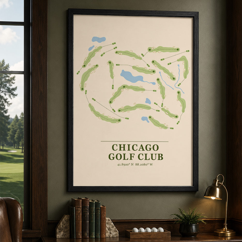 Chicago Golf Course Map Print Poster | Illinois USA Golf Wall Art