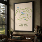 Chicago Golf Course Map Print Poster | Illinois USA Golf Wall Art