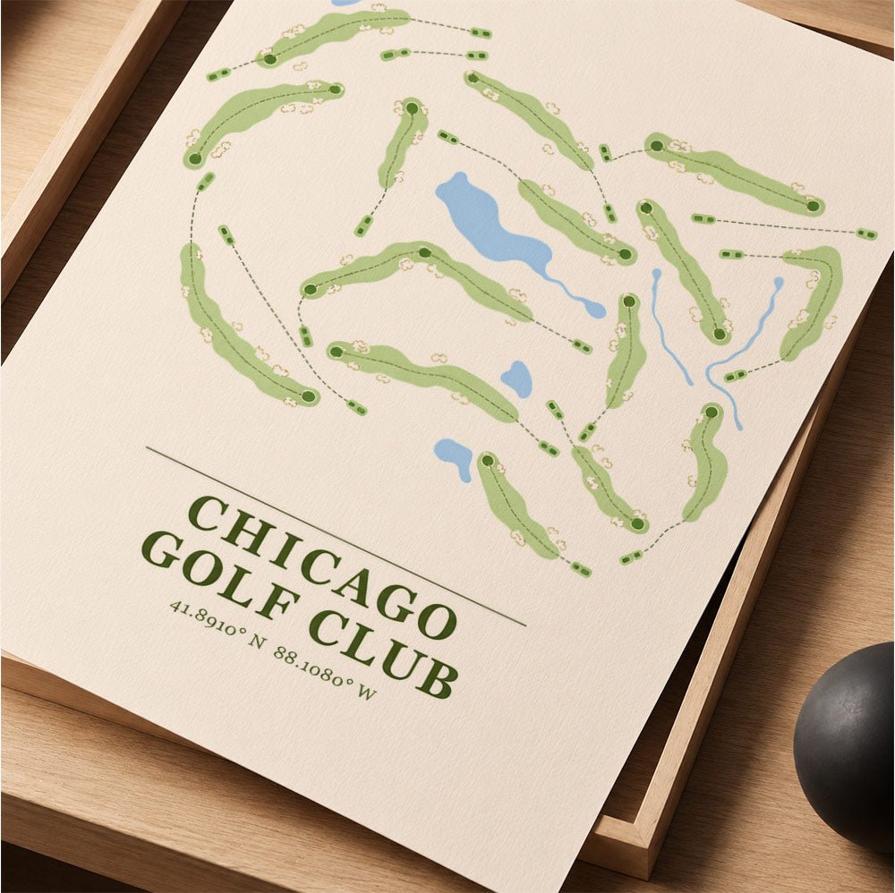 Chicago Golf Course Map Print Poster | Illinois USA Golf Wall Art