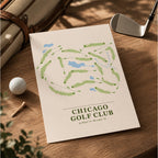 Chicago Golf Course Map Print Poster | Illinois USA Golf Wall Art