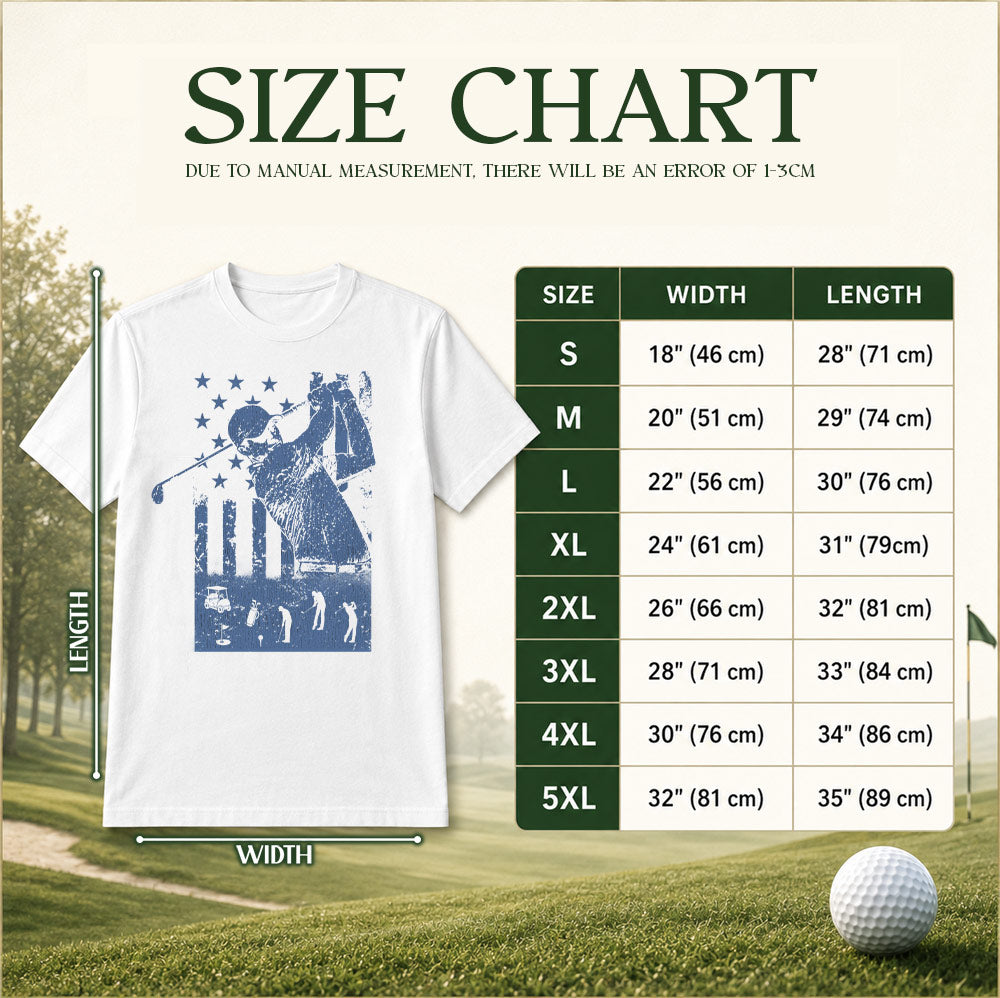 Vintage Patriotic Golf Unisex T-Shirt - American Flag Golfer Graphic Tee