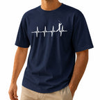 Funny Golf Heartbeat Short Sleeve Unisex T-Shirt - Golfer Gift Graphic Tee