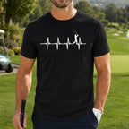Funny Golf Heartbeat Short Sleeve Unisex T-Shirt - Golfer Gift Graphic Tee